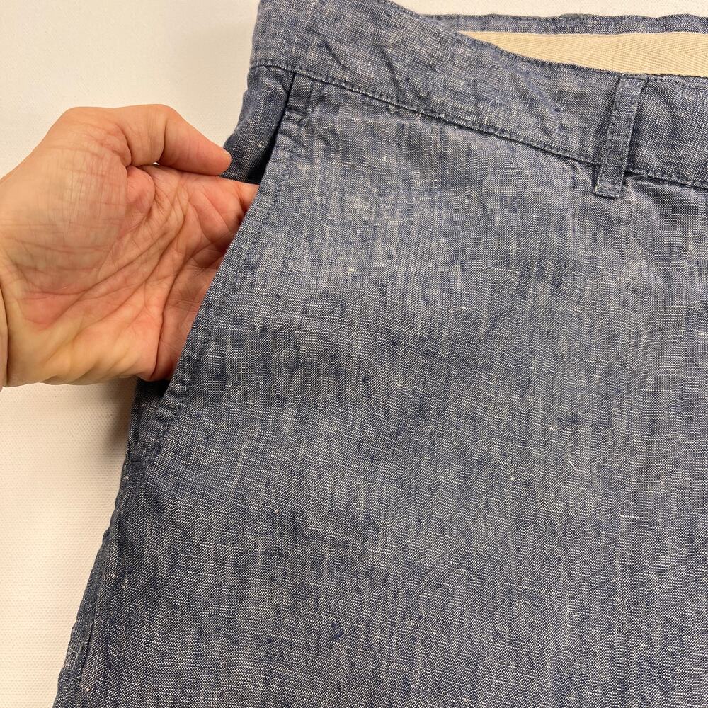 Joseph Jos. A. Bank Reserve Chambray Blue 100% Linen Dress Shorts Size 46 Waist - Picture 7 of 11